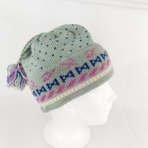 Vintage ski snowboard winter tuque wool hat